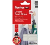 fischer - Ruban Adhésif Double Face Transparent Pré-Découpé pour Coller Rapidement, Pack de 40 Bandes Adhésives de 22 mm x 36 mm Facilement Amovibles