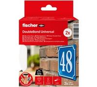 fischer Lot de 2 rubans de montage - Ruban adhésif double face et solide - Transparent - Facile à utiliser grâce à un revêtement spécial - Fixation sans perçage - Pour miroirs, images, décoration,