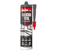 fischer 574716 - Solution totale anthracite - Mastic adhésif MS - Colle, scellant et répare - Intérieur et extérieur - Résistant à l'eau - Polymère MS (290 ml)