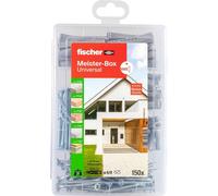 Fischer 577863 Meister-Box Universal + S Boîte dassortiment de chevilles 35 mm, 50 mm 150 parties