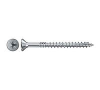 Fischer 652226 Power-Fast Boîte de 100 Vis à tête fraisée TG PZ 5 x 80 mm galvanisée Bleu