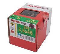 Fischer 653114 Power-Fast Boîte de 300 Vis à tête fraisée TG PZ 3,5 x 45 mm galvanisée Jaune