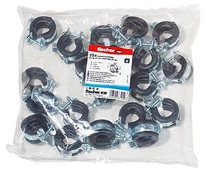 Fischer 87124 Collier de Serrage à charnière, Noir, 3/8"