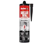 fischer Ancrage total, adhésif de montage hybride, adhérence en 3 secondes et durcissement 24-48 h, 290 ml, noir, supporte jusqu'à 600 kg/m² à charge initiale