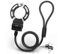 FISCHER Antivol à menottes de vélo 110 cm, en acier 8 mm, pour vélo, vélo électrique, scooter électrique avec support, câble antivol avec collier de serrage, antivol en spirale robuste