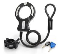 Fischer Antivol à spirale pour vélo, avec collier de serrage RK120/10, utilisable de manière universelle et possède une longueur de corde de 120 cm, noir, 1 pièce