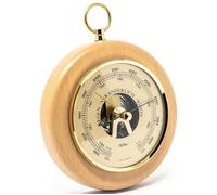 Fischer Baromètre 1366R-02 - 140 mm - Avec boîtier en bois de hêtre véritable teinté - Fabriqué en Allemagne