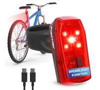 Fischer Basic Stop Feu arrière de vélo LED avec Fonction feu Stop avec Batterie Charge USB-C et durée d'éclairage de 11 h Homologation StVZO