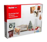 fischer Calendrier de l'Avent 2025 - 24 solutions de fixation pratiques pour les bricoleurs créatifs, les bricoleurs et les amateurs de bricolage, mélange de chevilles, vis, embouts, forets et plus