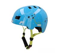 FISCHER Casque de vélo BMX Plus Casque de vélo Dirt Bike avec feu arrière LED intégré, Game/Bleu Clair, S/M, 54-59 cm