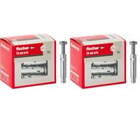 fischer - Cheville à Douille pour Fixations Lourdes TA M8 S/10 en Acier galvanisé Inoxydable, avec vis/Boite de 8 (Lot de 2)