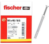fischer - Cheville à frapper N 5 x 40/15 S à collerette fraisée et clou en acier électrozingué/Boîte de 100