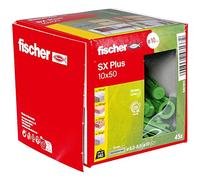 fischer - Cheville à quadruple expansion tous matériaux SX Plus Green 10x50 fabriquée à base de matières premières renouvelables/Boîte de 45