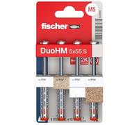 Fischer Cheville pour corps creux DuoHM 572915 5x55 avec vis TX - 4 pièces