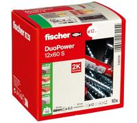 Boîte de 10 chevilles Duopower avec vis FISCHER 538258 Ø12 x 60 mm