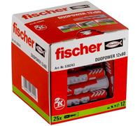 Fischer Cheville DuoPower 12 x 60 mm bi-matière multi-matériaux Boîte de 25
