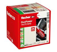 fischer - Cheville bi-matière et multi-matériaux DUOPOWER 14x70 avec vis/Boîte de 8
