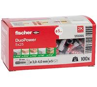 Chevilles universelles - fixation légère - 5x25 mm - 100 pièces - Duopower FISCHER
