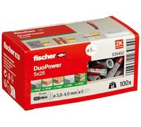 Fischer Cheville DUOPOWER LD 5 x 25 Plastique ronde 100 pièces