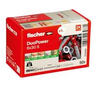 Fischer Cheville DUOPOWER 6x30 S LD 2 éléments 6×30 mm – 50 pièces