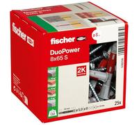 Boîte de 25 chevilles Duopower avec vis FISCHER 538256 Ø8 x 65 mm