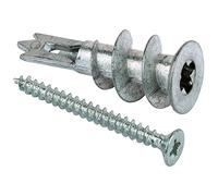 fischer - Cheville métallique pour carton-plâtre GKM avec vis à tête bombée - Boîte de 100 Gris 10 x 31 mm