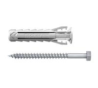 fischer - Cheville nylon à expansion SX Plus 14x70 avec collerette et vis, tous matériaux/Blister de 2