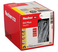 fischer - Cheville nylon à expansion SX Plus 14x70 avec collerette, tous matériaux/Boite de 20