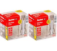 fischer - Cheville Nylon Multi-matériaux SX Plus 6x30 + 20% de Contenu supplémentaire Gratuit/Boîte de 120 (Lot de 2)
