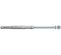 fischer - Cheville nylon rallongée SXRL 8x100 avec vis à tête fraisée en acier électrozingué pour fixation d'ossatures et cadres/Boîte de 50