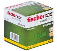 fischer - Cheville pour béton cellulaire GB 8, fabiquée à base de matières premières renouvelables/Boîte de 20 Vert 8 x 50