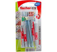 fischer - Cheville tous matériaux DuoPower 8x65 avec vis/Blister de 4