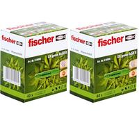 fischer - Cheville tous matériaux UX GREEN 8x50 avec collerette, fabriquée à base de matières premières renouvelables/Boîte de 40 (Lot de 2)