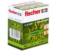 fischer - Cheville tous matériaux UX GREEN 8x50 avec collerette, fabriquée à base de matières premières renouvelables/Boîte de 40