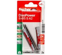 Fischer 543796 DuoPower 8 x 65 S A2 K NV Set de chevilles 65 mm 8 mm 1 set