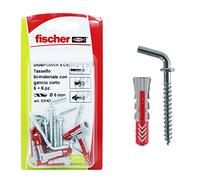 Fischer Chevilles DUOPOWER 6 chevilles C/8 K en plaquette, 6 crochets courts 6 x 30 mm, 537634