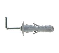 Fischer, Chevilles SB 12/6 avec crochet long (50 pièces), universelles pour la fixation de lampes, miroirs, meubles sur mur et béton