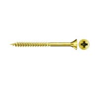 fischer ClassicFast II Lot de 500 vis à aggloméré galvanisées jaunes 4,5 x 50 avec tête fraisée, cruciforme PZ et filetage partiel, pour une utilisation universelle dans tous les matériaux de