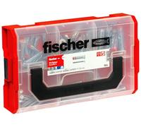 fischer - Coffret FixTainer Chevilles Bi-Matières DuoHM pour Corps Creux, avec Vis à Tête Cylindrique, Empreinte TX, 90 Pièces