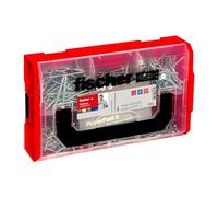 fischer - Coffret FixTainer de 700 vis galvanisées pour Bois aggloméré, tête fraisée, Empreinte cruciforme PZ