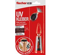 fischer Colle UV, colle, temps de durcissement flexible grâce à la lampe UV, colle presque tous les matériaux en quelques secondes, adhésif puissant, transparent, 4 g