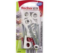 Fischer DuoPower 6x30 EasyHook Loop K – Chevilles pour suspensions et charges élevées, Pack de 6