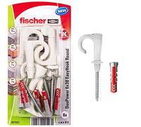 fischer - Crochet EasyHook rond avec cheville DuoPower 6x30 pour suspensions et charges élevées/Paquet de 6