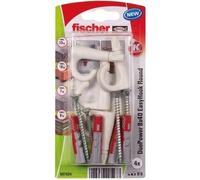 fischer - Crochet EasyHook rond avec cheville DuoPower 8x40 pour suspensions et charges élevées/Paquet de 4