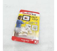 Fischer Crochets pour tableaux 3 points Blancs 4 pcs. pour accrocher des tableaux sans trous