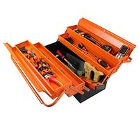 Fischer Darex - Caisse à outils métal -corps en acier rigide - Charge utile 31kg -Charnières acier- 5 compartiments