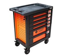 Fischer Darex D'ATELIER Servante d'atelier 6 tiroirs Vide, Acier allié, Orange ET Noire, Standard