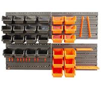 Fischer Darex - Kit de 4 panneaux muraux et accessoires de rangement - Kit de 4 panneaux perforés en plastique 540x 950mm