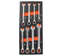 Fischer Darex - Module mousse 8 clés mixtes à cliquet pour servante d'atelier