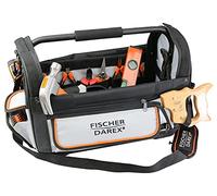 Fischer Darex - Sac à outils textile 32L -Fond étanche -Nylon 600 deniers -Large bac central -Sangle bandouillere -Poignée aluminium 46L x 22l x 32H cm